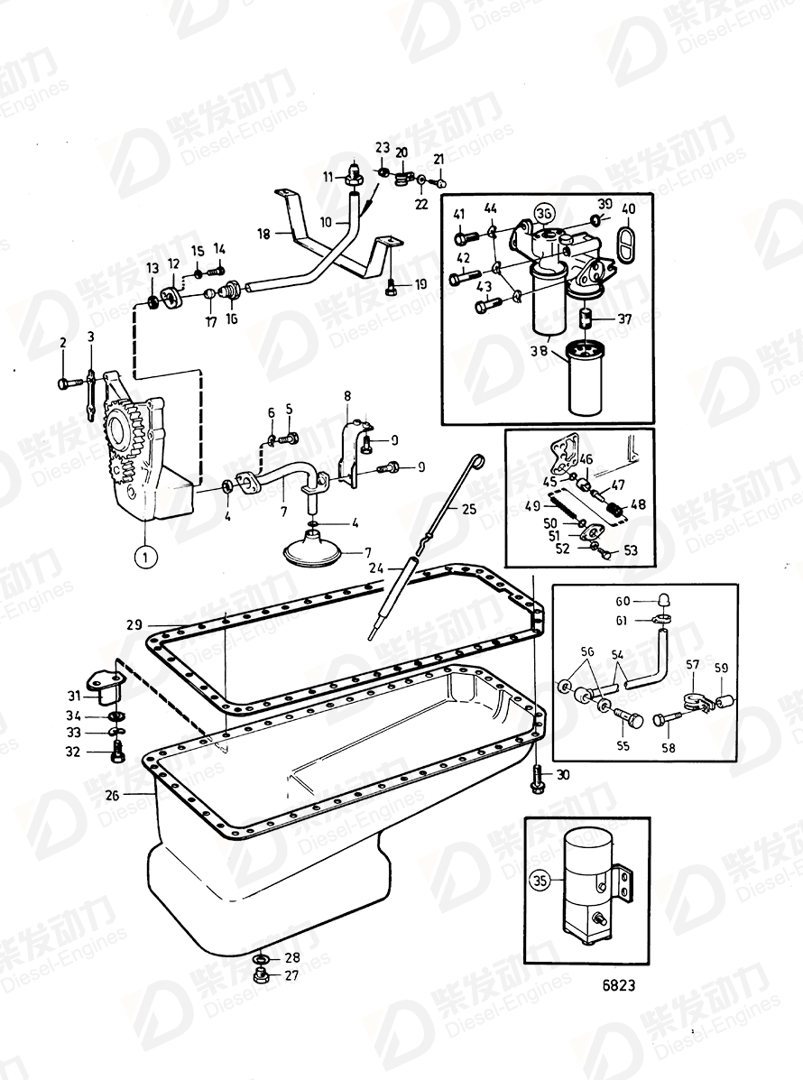 VOLVO Oil bilge pipe 844870 Drawing